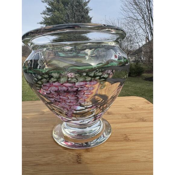 Vandermark Merritt Floral Art Crystal Bowl Signed Limited Edition #142/200 - Picture 11 of 14
